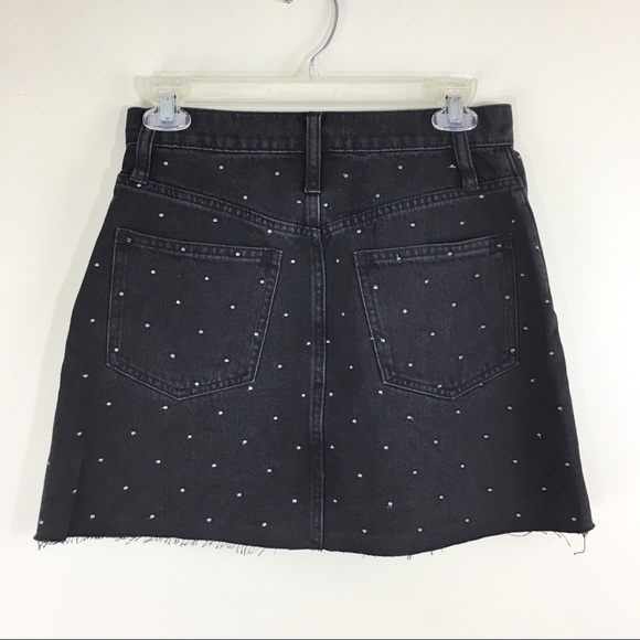 Madewell Metallic Dot Denim A-Line Mini Skirt Size 25 NWT - Picture 4 of 11